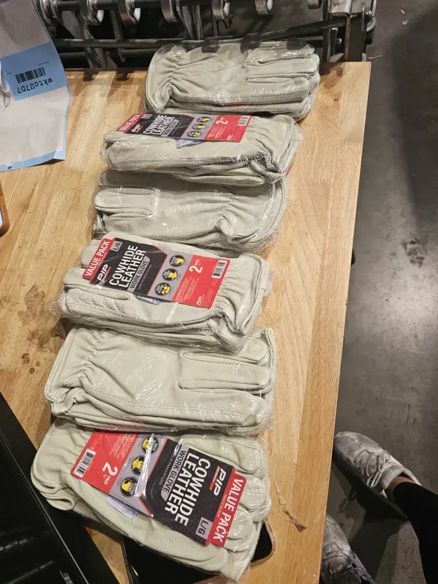 PIP Pro Safety Cowhide Leather Work Gloves, Size Large, 2-Pair Value Pack - image 2