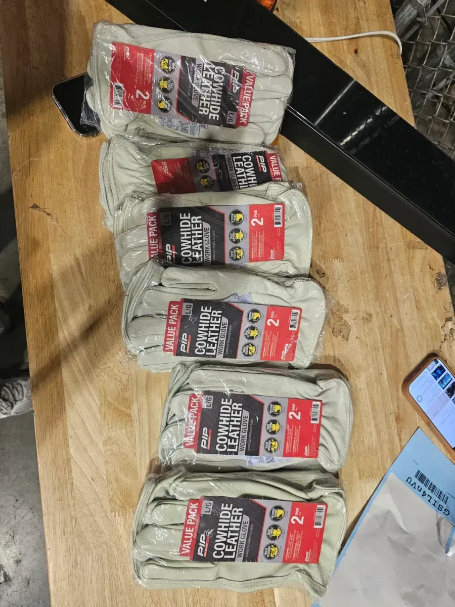 PIP Pro Safety Cowhide Leather Work Gloves, Size Large, 2-Pair Value Pack - image 4