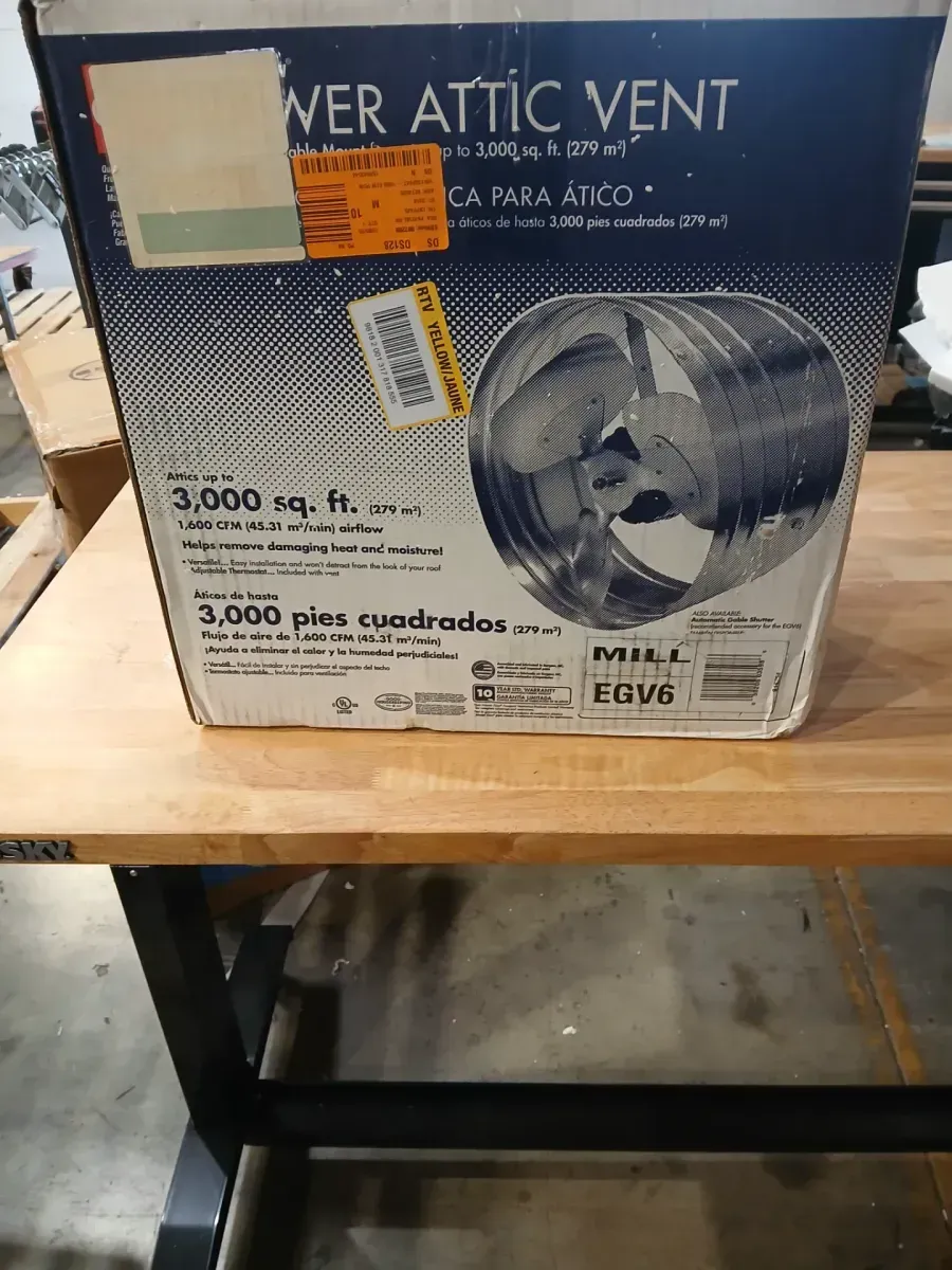 1600 CFM Silver Electric Powered Gable Mount Gable Louver Vent - image 4