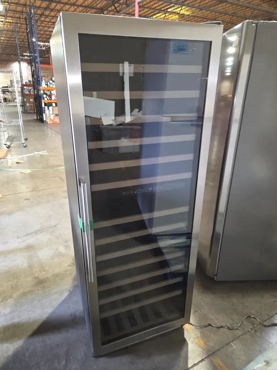 ***It's missing a little leg.***1 in Dual Zone Cellar Cooling Unit Wine Refrigerator in Silver 165Plus Bottles Wine Cooler with 2 Door Handles - image 2
