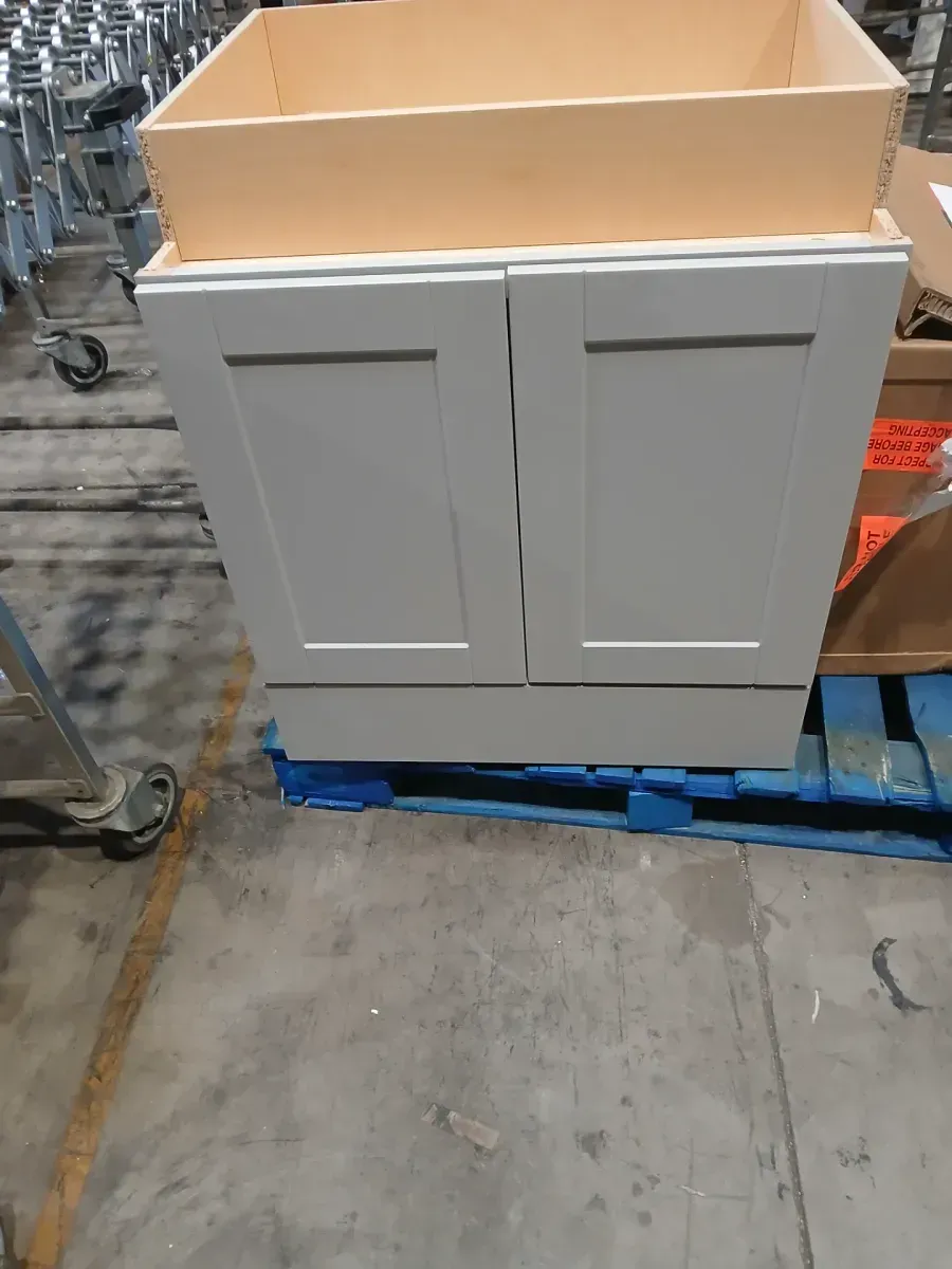 Shaker 30 in. W x 24 in. D x 34.5 in. H Assembled Sink Base Kitchen Cabinet in Satin White - image 2