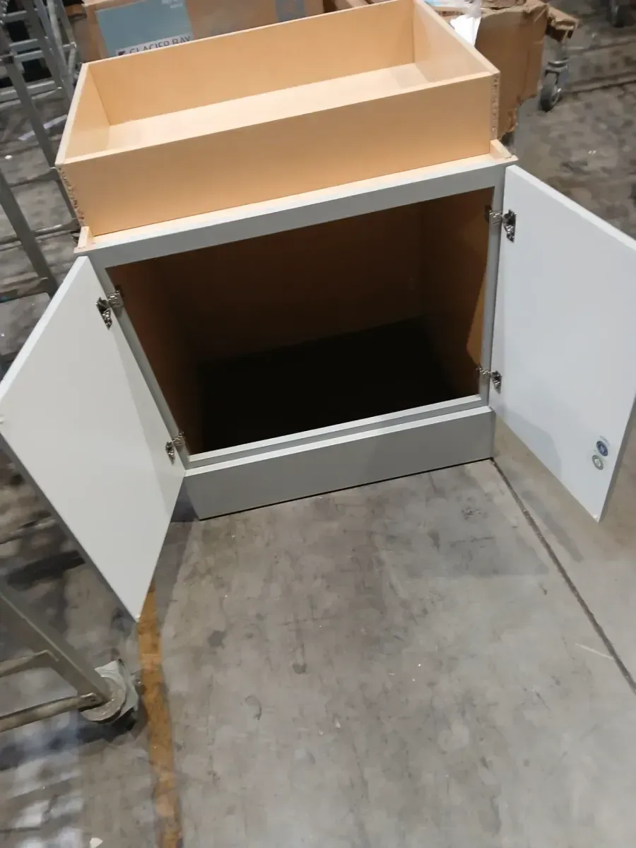 Shaker 30 in. W x 24 in. D x 34.5 in. H Assembled Sink Base Kitchen Cabinet in Satin White - image 4