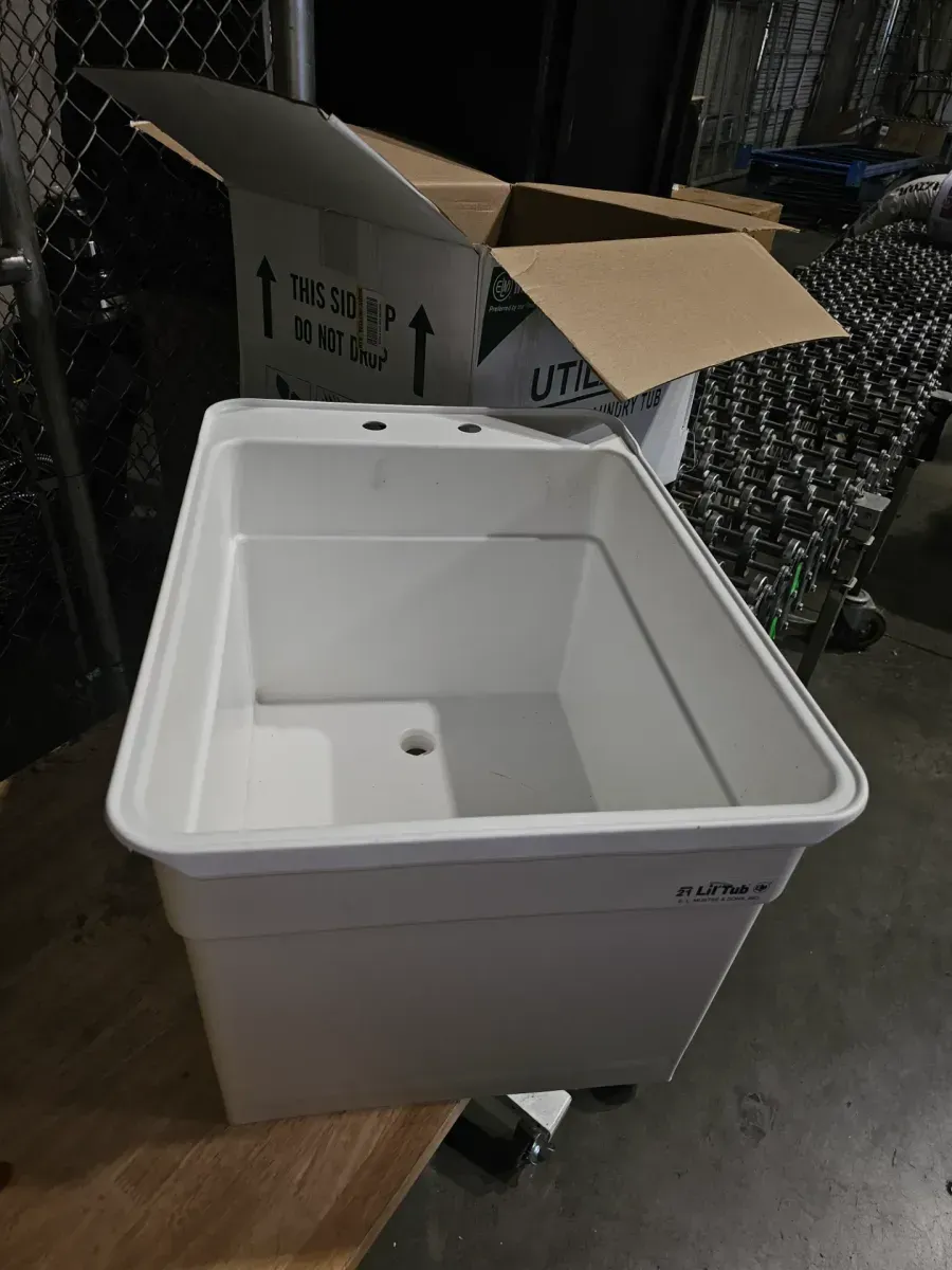 Utilatub Combo 24 in. x 18 in. Polypropylene Floor Mounted Laundry Tub in White - image 5