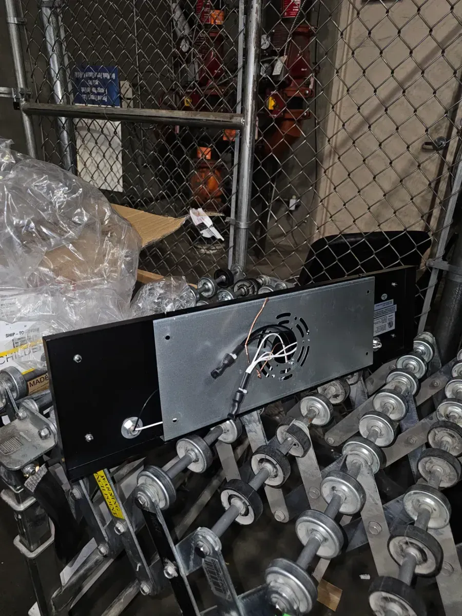 Farmhouse 23 in. 3-Light Black and Grey Wood Grain Metal Bathroom Vanity Light with Clear Seeded Glass Shades - image 4