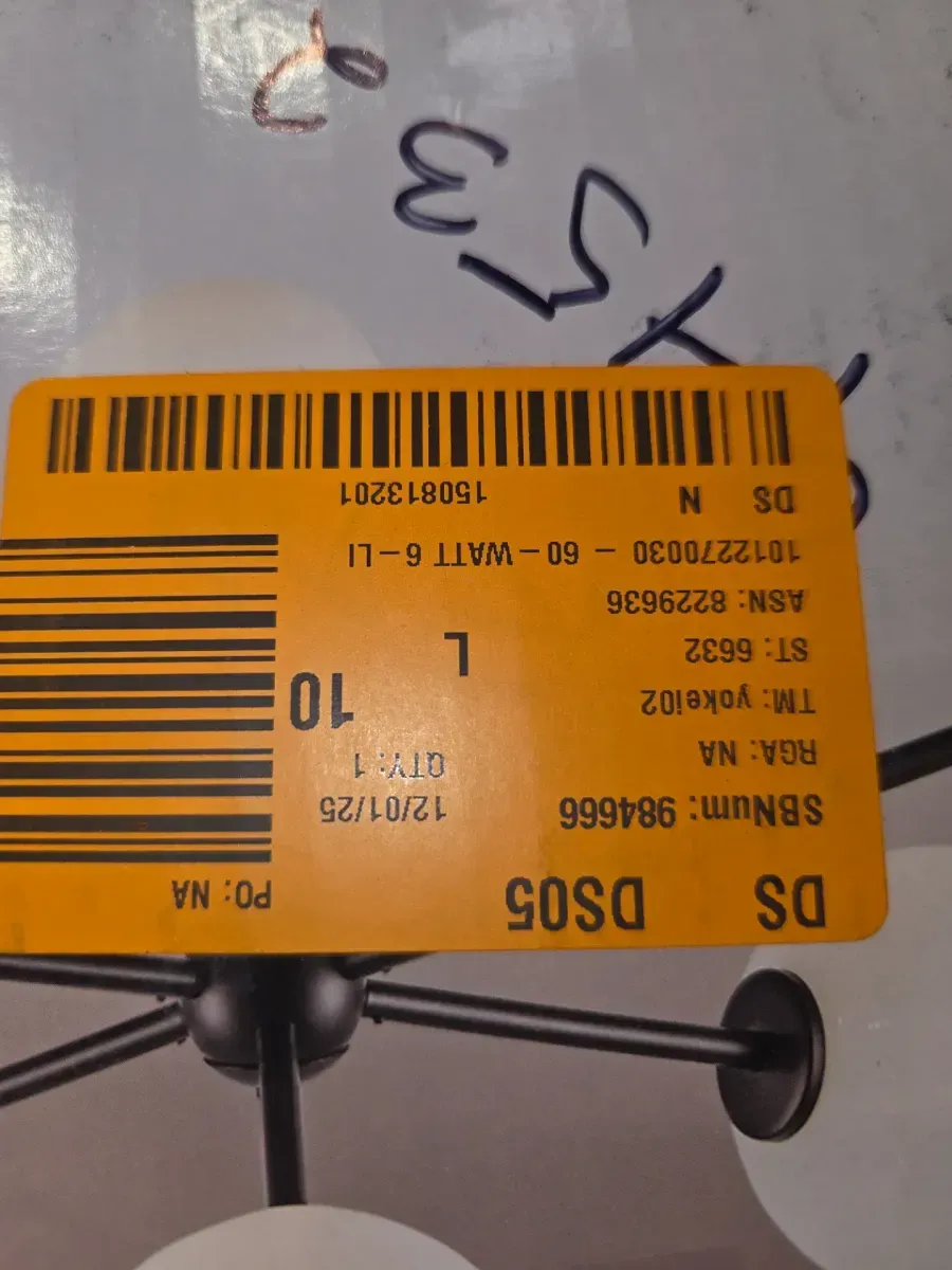 39 in. Avaline 6-Light Black Cluster Pendant Light with Glass Shades - image 6