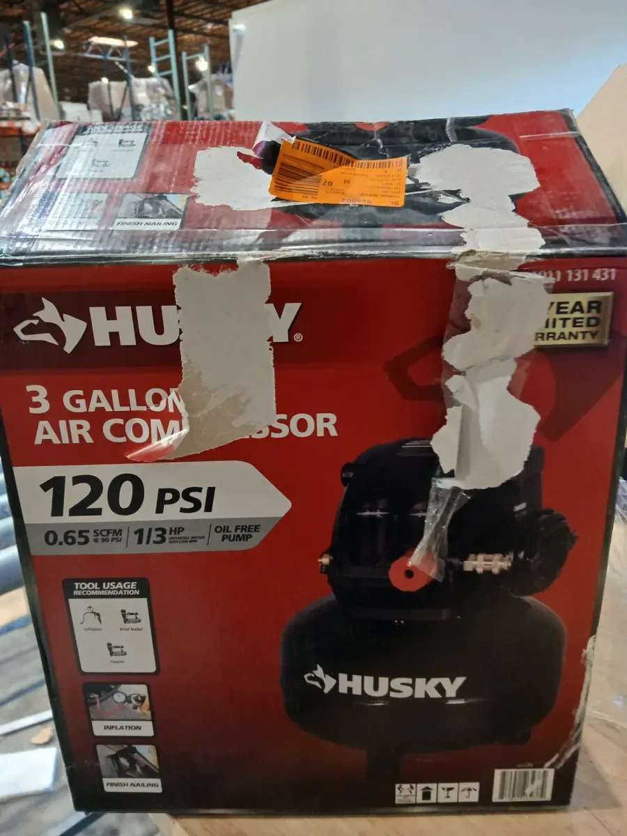 3 Gal. 120 PSI Portable Electric Oil-Free Light Duty Hotdog Air Compressor with Fold Down Handle and 1-Quick Coupler - image 3