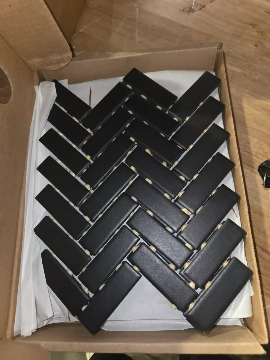 ***case of 2***Restore Matte Black Herringbone 9 in. x 12 in. Glazed Ceramic Mosaic Tile (6 sq. ft./Case) - image 5