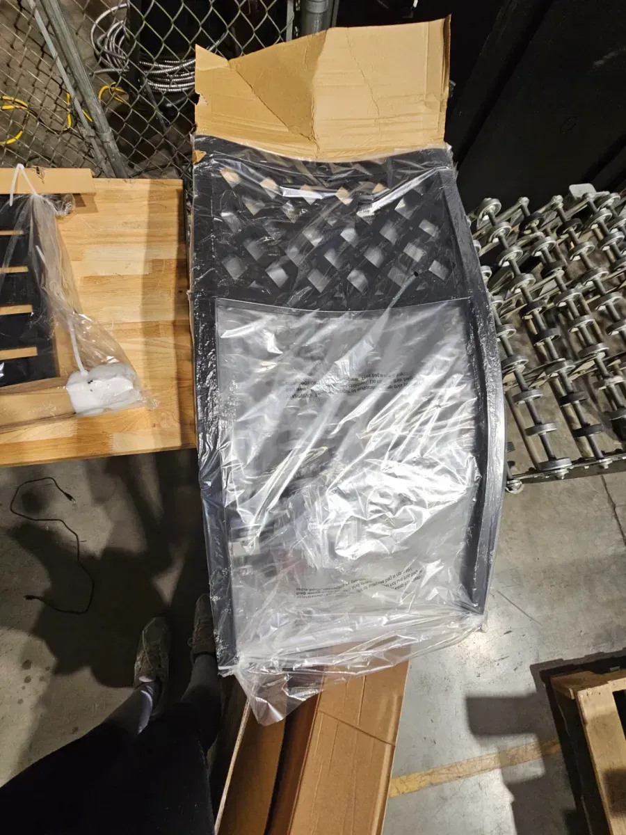 Set of 2 Black Metal Outdoor Patio Dining Chairs - image 3