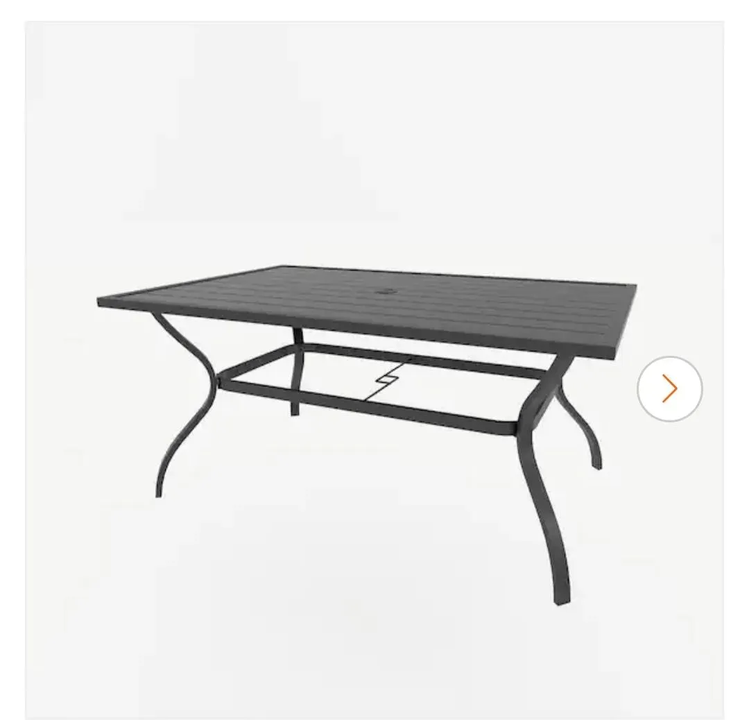 Black Metal Rectangular Outdoor Dining Table - image 1