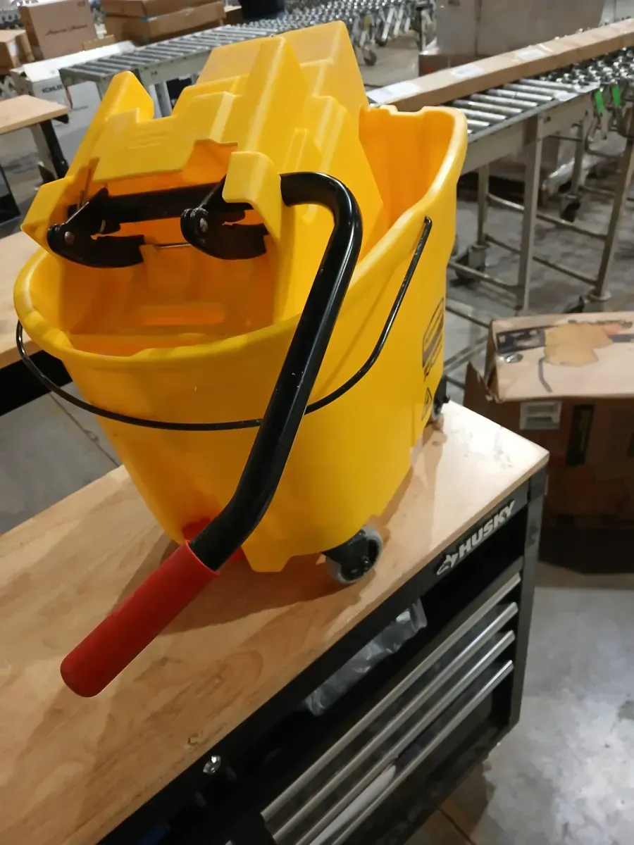 WaveBrake 35 Qt. 2.0 Side-Press Mop Bucket with Drain, Yellow - image 2