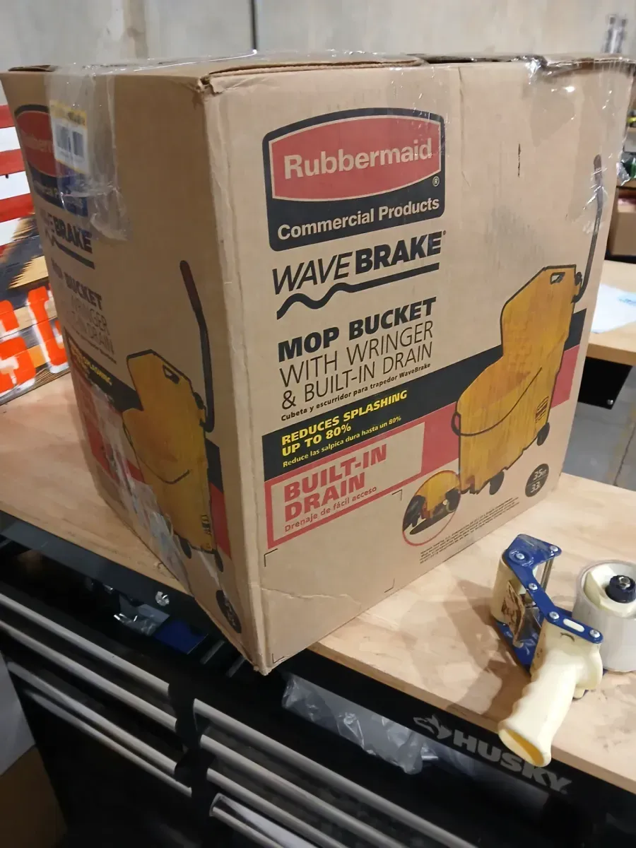 WaveBrake 35 Qt. 2.0 Side-Press Mop Bucket with Drain, Yellow - image 4