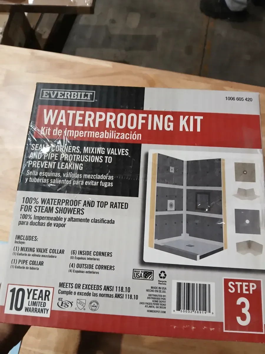 ***pack of 3Watershield Shower System 12-Piece Waterproof Shower Kit with Fixtures and Corners Underlayment - image 2