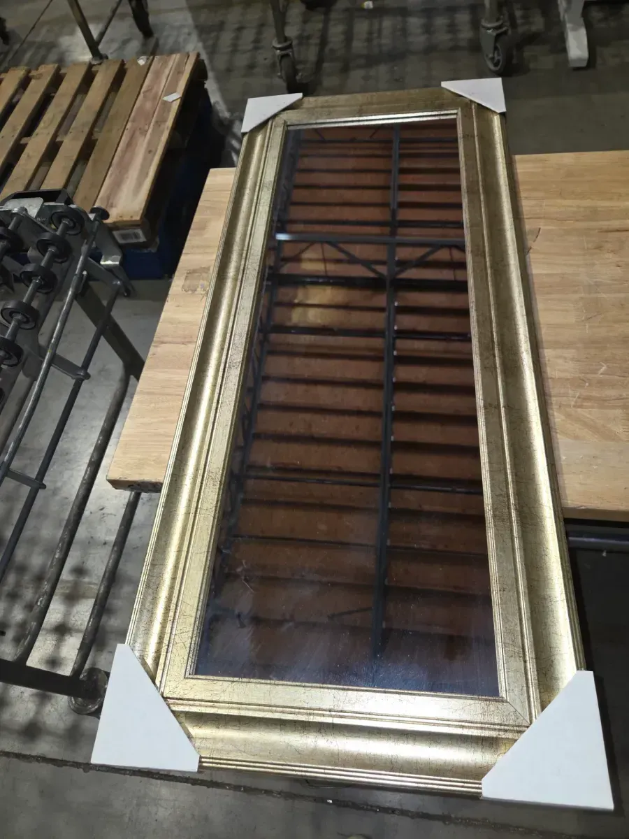 Small Rectangle Bonze Hooks Classic Mirror (18 in. H x 42 in. W) - image 2