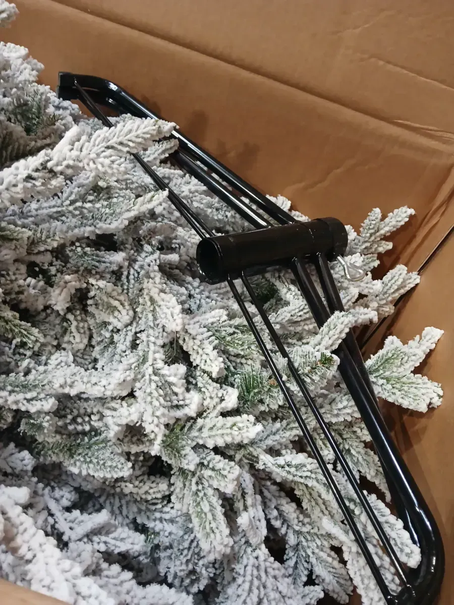 7.5 ft. Pre-lit Flocked Mountain Pine Artificial Christmas Tree with 550 Clear Smart String Lights - image 3