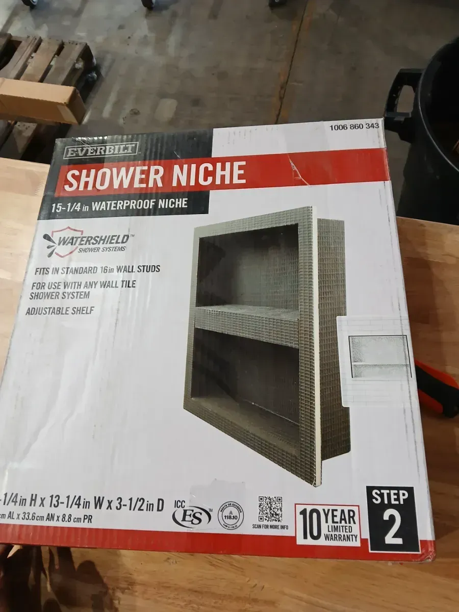 Watershield Shower System 13.25 in. x 15.25 in. x 3.5 in. Shower Niche With Adjustable Shelf - image 3
