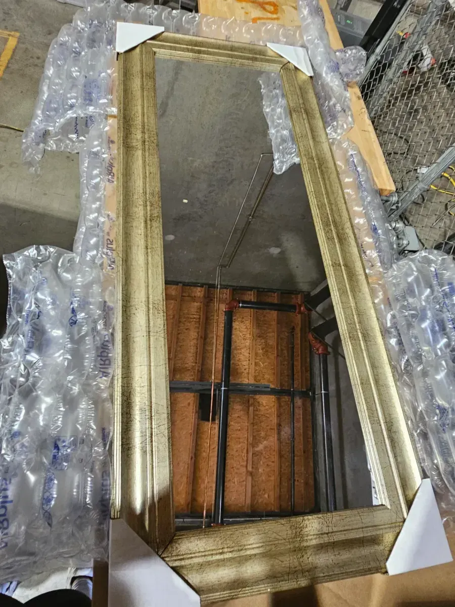 Small Rectangle Bonze Hooks Classic Mirror (18 in. H x 42 in. W) - image 4