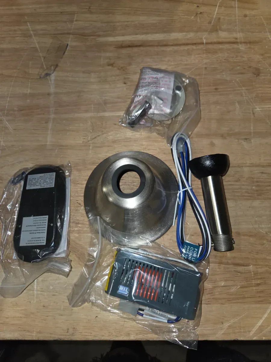 ***It is missing the lamp.***Merwry 52 in. Integrated LED Indoor Brushed Nickel Ceiling Fan with Light Kit and Remote Control - image 2