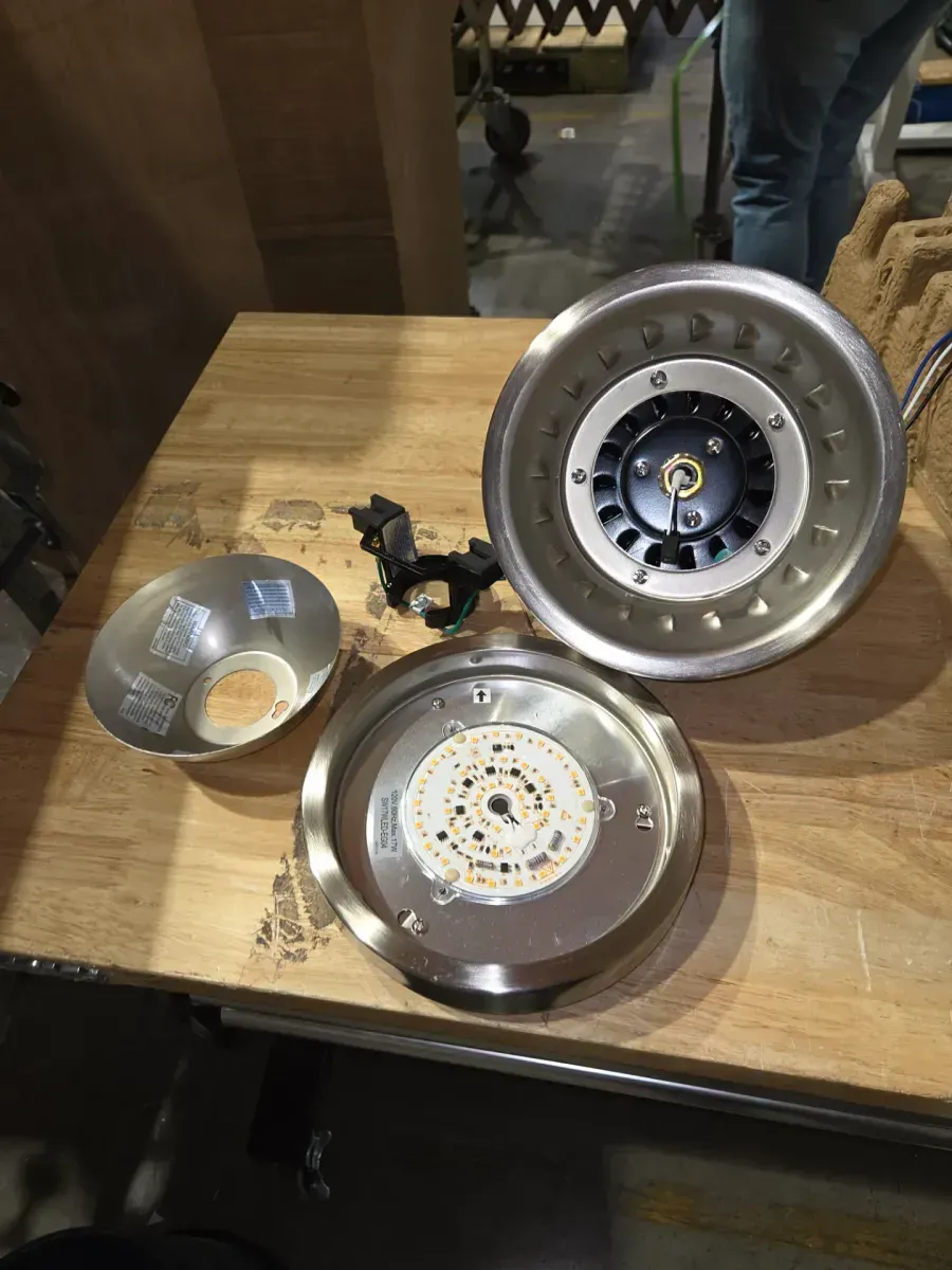 ***It is missing the lamp.***Merwry 52 in. Integrated LED Indoor Brushed Nickel Ceiling Fan with Light Kit and Remote Control - image 4