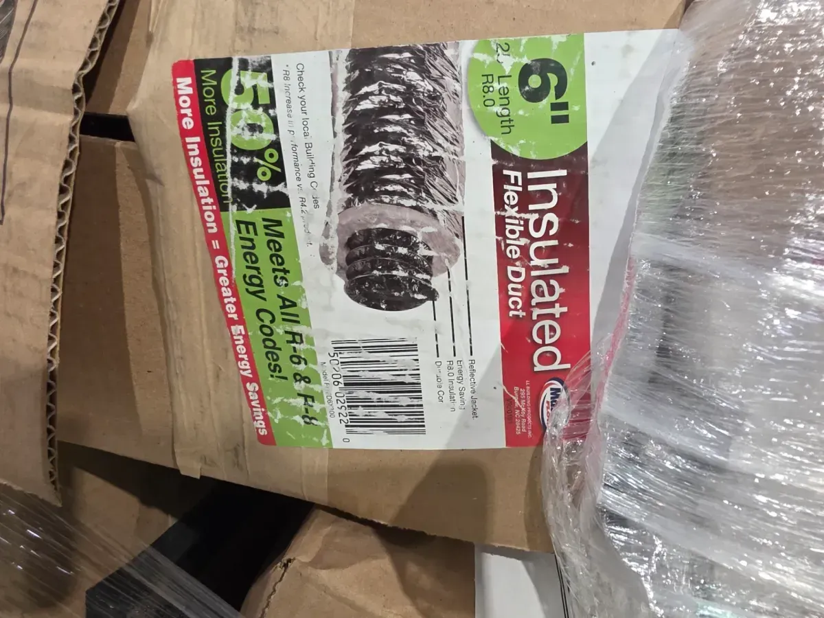 ***Pallet of 7 pieces of 6 inches and I piece of 10 inches***6 in. x 25 ft. Insulated Flexible Duct R8 Silver Jacket - image 3