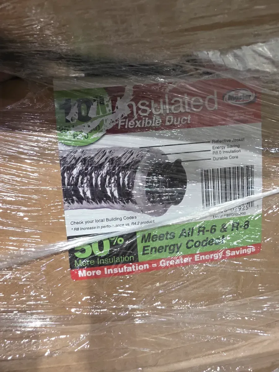 ***Pallet of 7 pieces of 6 inches and I piece of 10 inches***6 in. x 25 ft. Insulated Flexible Duct R8 Silver Jacket - image 4