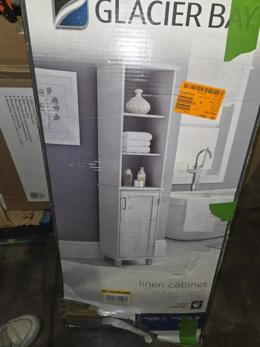 Shaker Style 16 in. W x 12 in. D x 62.25 in. H Linen Cabinet in Dove Gray - image 4