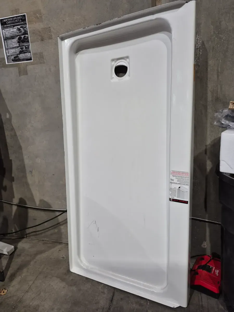 Aloha ShowerCast 60 in. L x 30 in. W Alcove Shower Pan Base in White with Square Chrome Right Drain - image 3