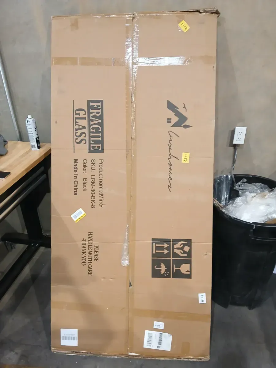 32 in. W. x 71 in. H Oversized Aluminum Alloy Rectangle Full Length Black Wall Mounted/Standing Mirror Floor Mirror - image 3