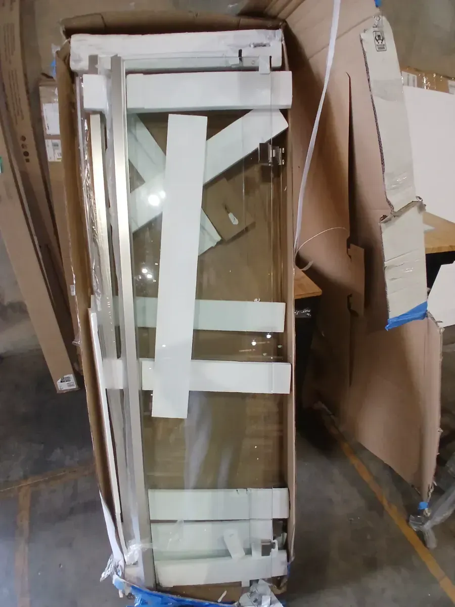 Classic 38 in. x 38 in. x 72 in. Semi-Frameless Neo Angle Corner Shower in White - image 2