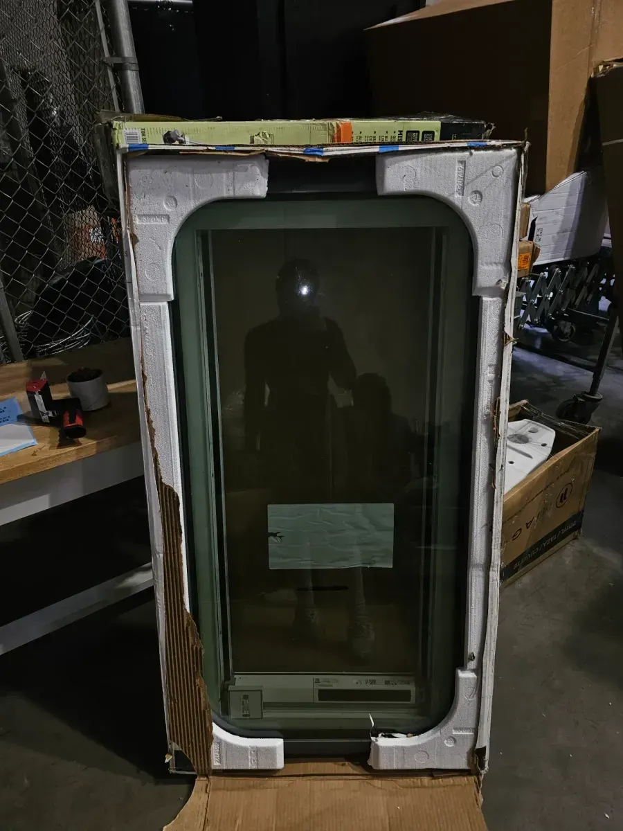 22-1/2 in. x 46-1/2 in. Fixed Curb Mount Skylight with Laminated Low-E3 Glass, White Solar Powered Room Darkening Shade - image 2