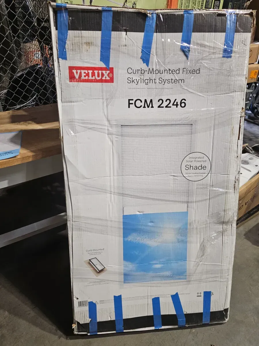 22-1/2 in. x 46-1/2 in. Fixed Curb Mount Skylight with Laminated Low-E3 Glass, White Solar Powered Room Darkening Shade - image 4