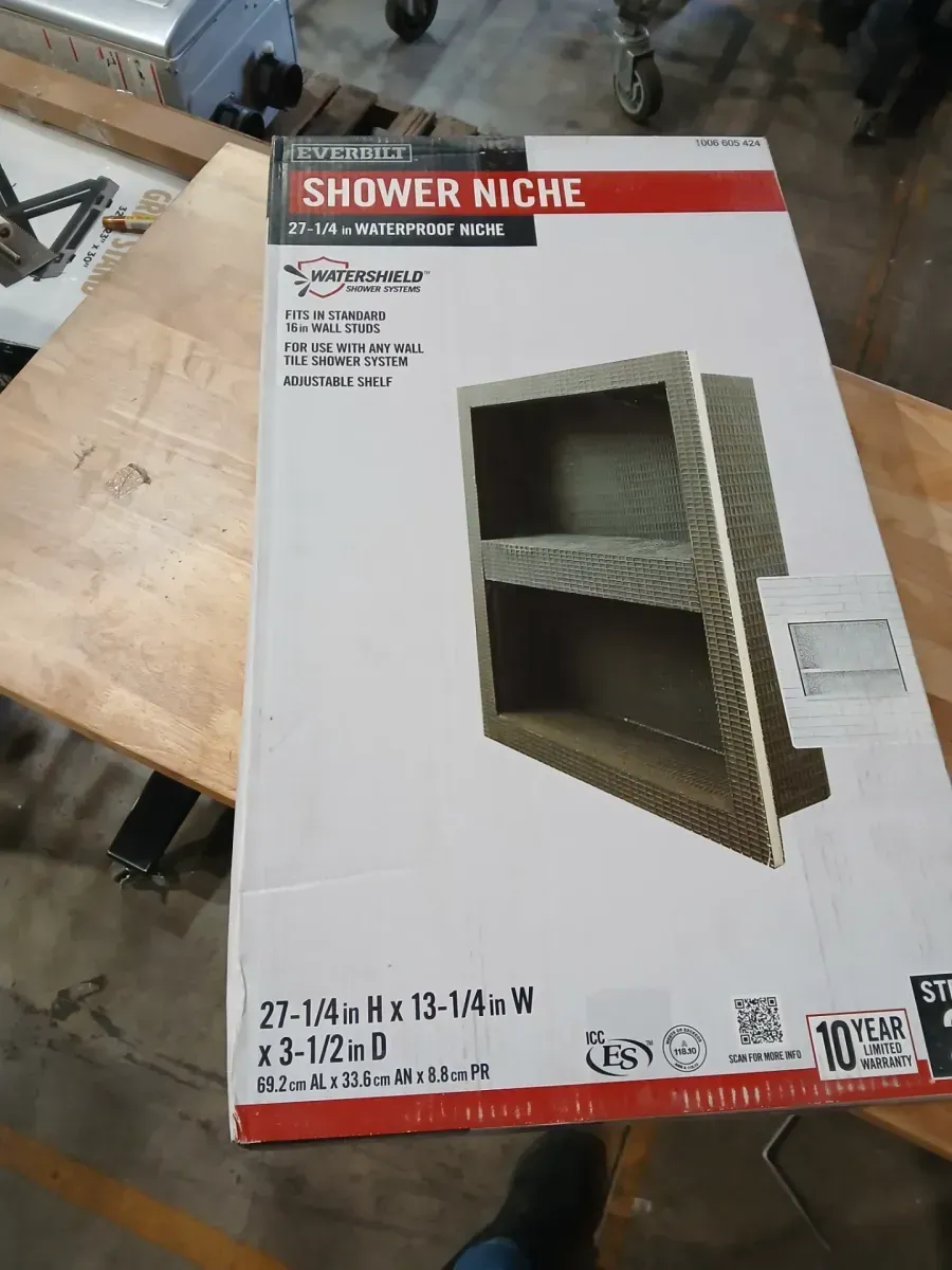 Watershield Shower System 13.25 in. x 27.25 in. x 3.5 in. Shower Niche With Adjustable Shelf - image 2