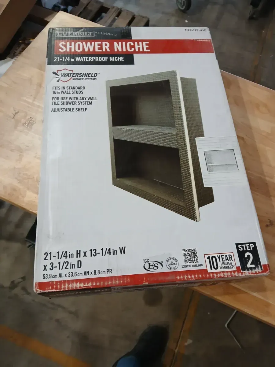 Watershield Shower System 13.25 in. x 21.25 in. x 3.5 in. Shower Niche With Adjustable Shelf - image 3