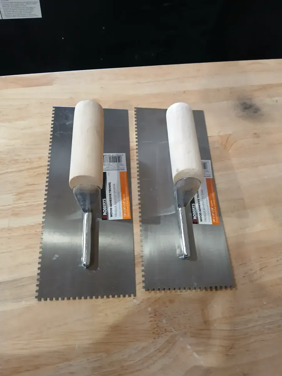 ***2pack***1/8 in. x 1/8 in. x 1/8 in. Square Notch Pro Wood Flooring Trowel with Wood Handle - image 2