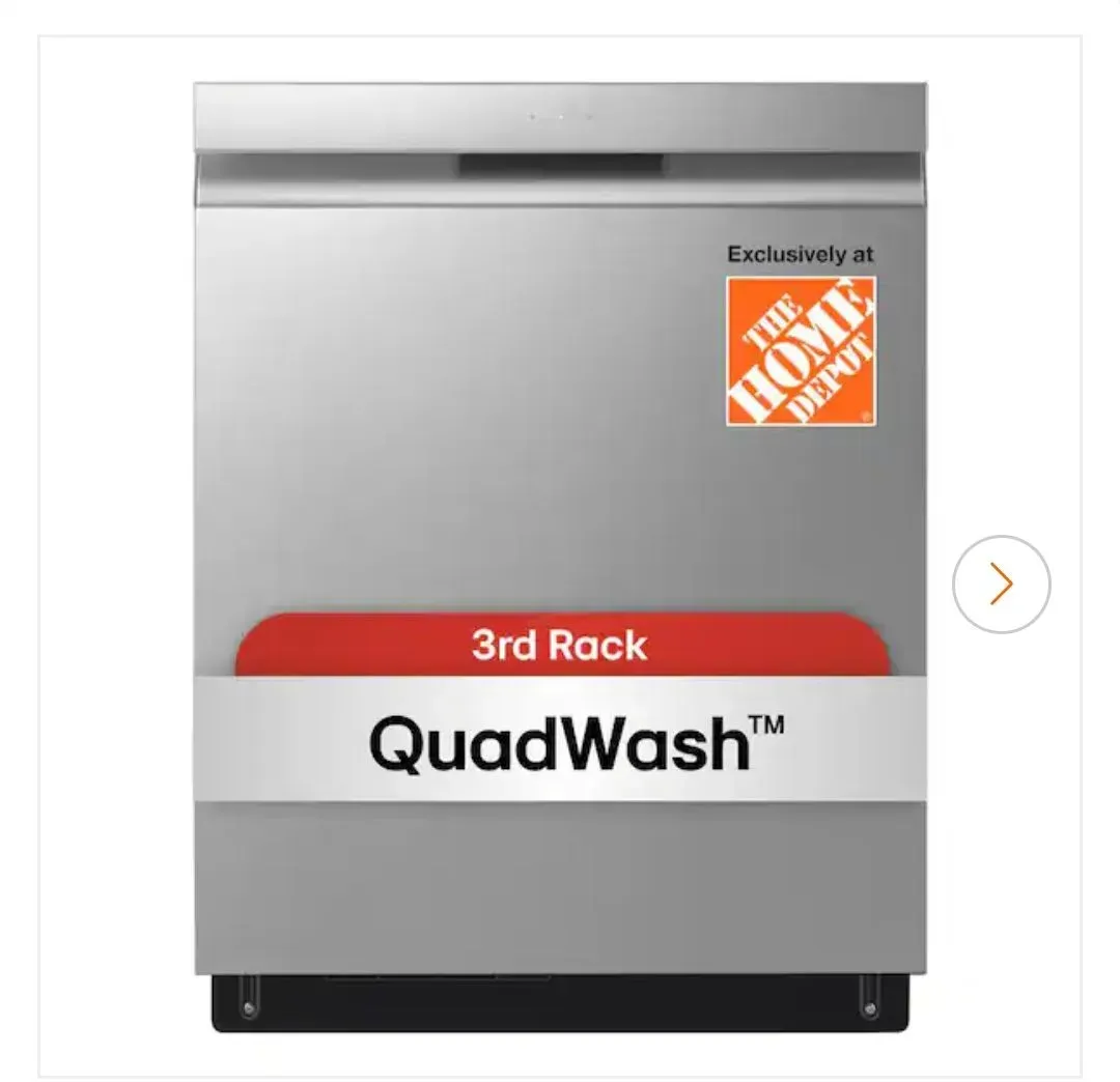 24 in. Top Control Standard 48 dBA Dishwasher with QuadWash in Stainless Steel - image 1