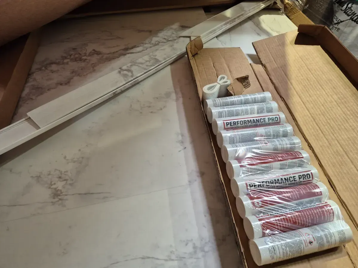 Elite 32 in. x 60 in. x 60 in. 9-Piece Easy Three-Piece Glue Up Adhesive Tub Surround in Calypso - image 4