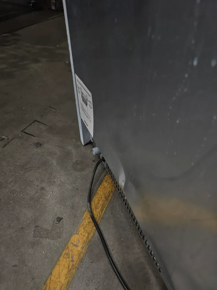 ***It has a dent on the back*** 24 in. Stainless Steel Indoor/Outdoor Freestanding Ice Storage with Smart and Clear Control Panel and 77 lbs. Storage - image 9