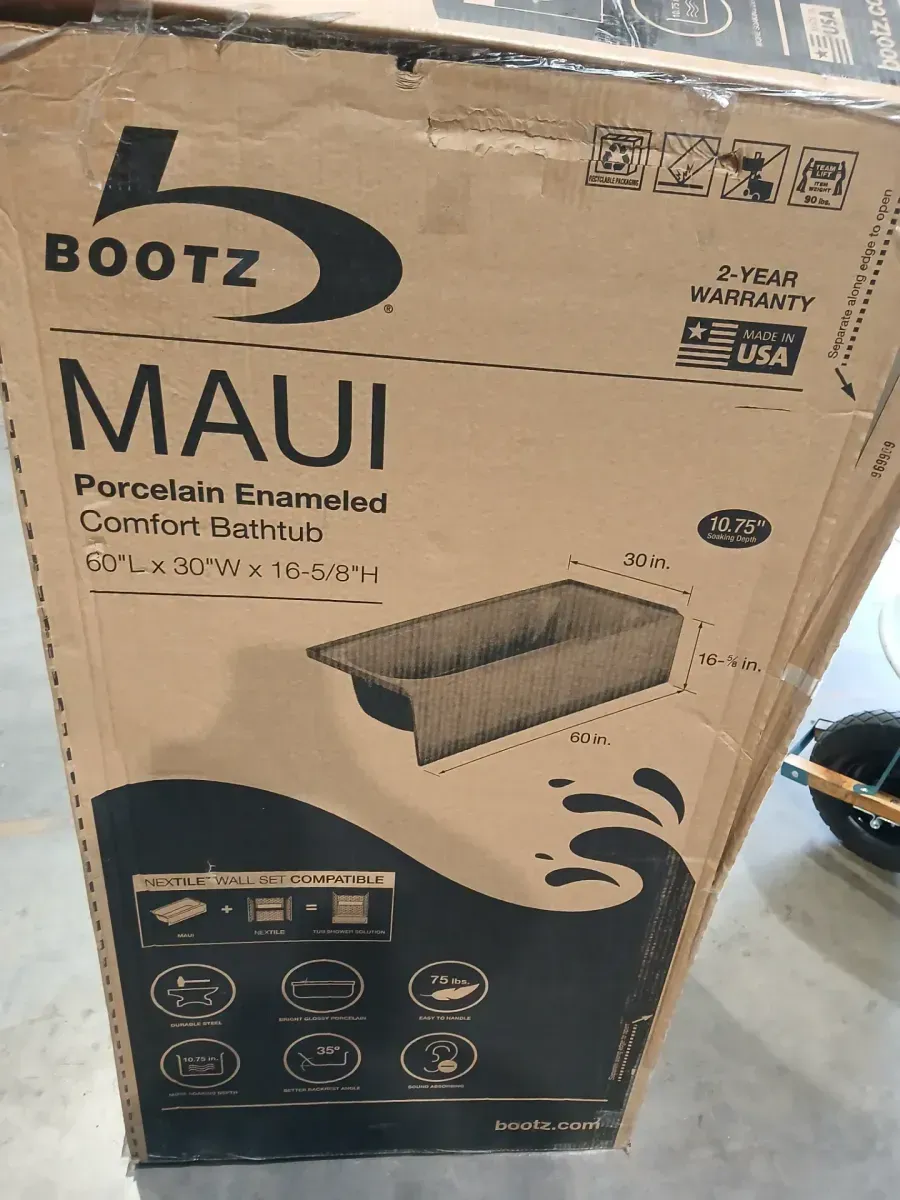 Maui 60 in. x 30 in. Alcove Soaking Bathtub with Left Drain in White - image 5