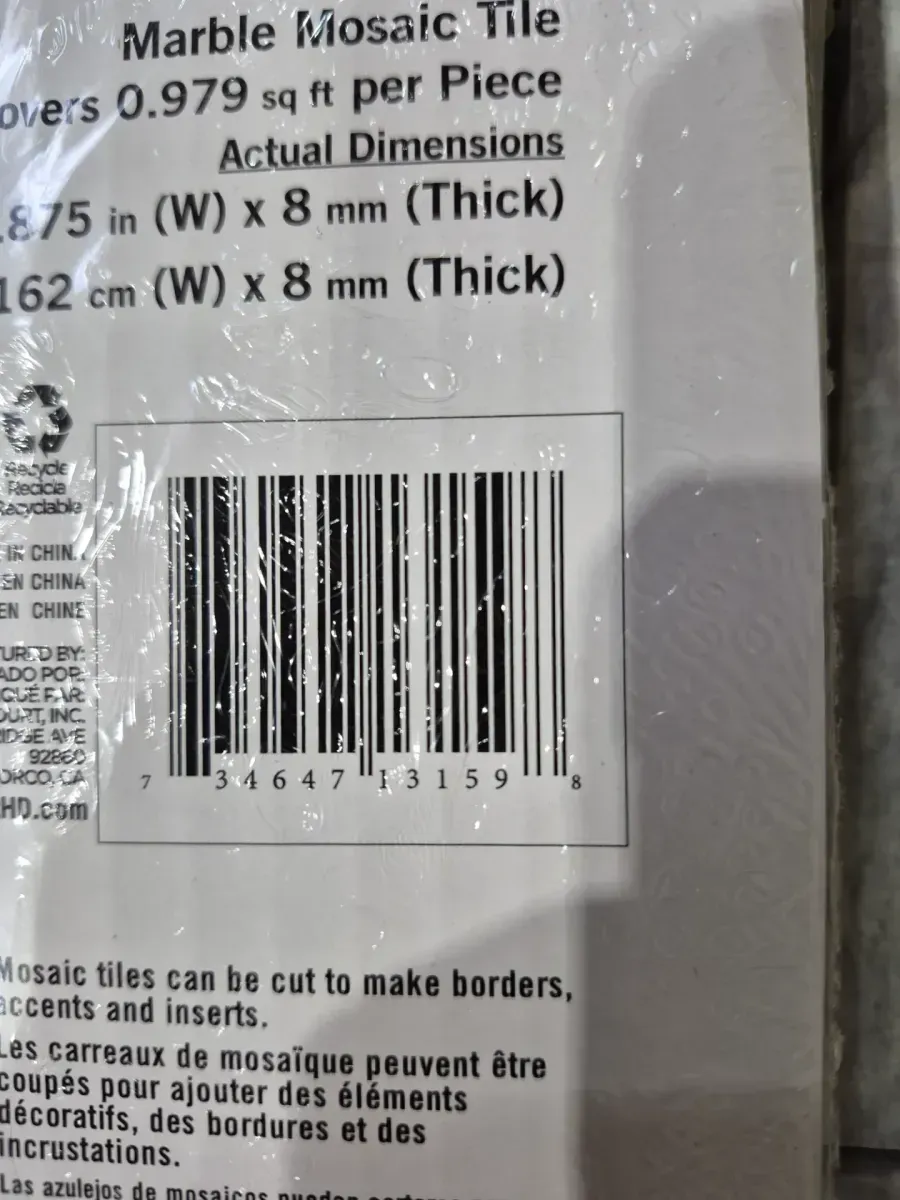 Jeffrey Court Hudson Lais Grey 11.875 in. x 11.875 in. Square Polished Marble Mosaic Wall and Floor Tile (0.979 Sq. Ft./Each) - image 3