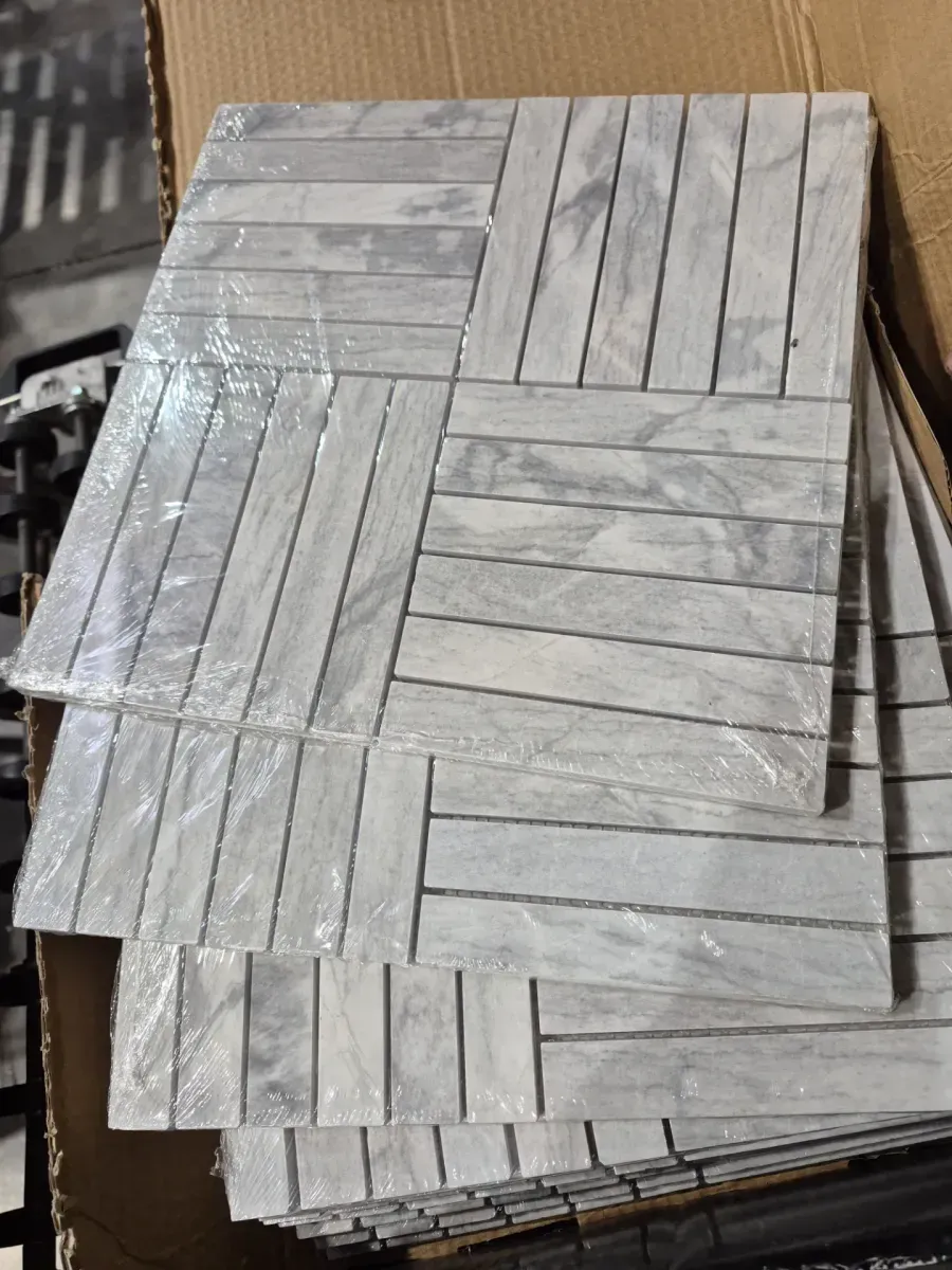 Jeffrey Court Hudson Lais Grey 11.875 in. x 11.875 in. Square Polished Marble Mosaic Wall and Floor Tile (0.979 Sq. Ft./Each) - image 4