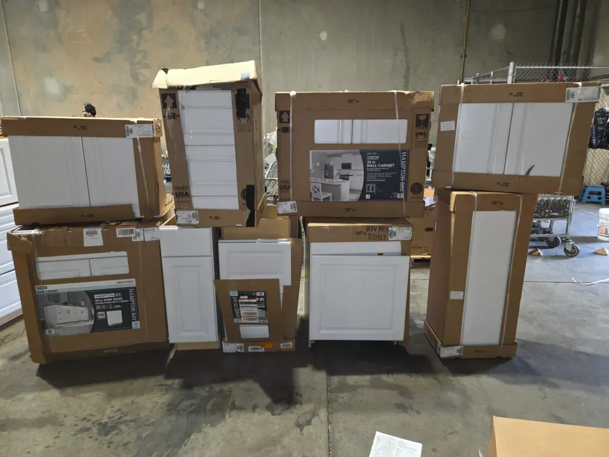 Lot of Assorted Hampton Bay Kitchen & Bath Cabinets (Satin White) - image 1