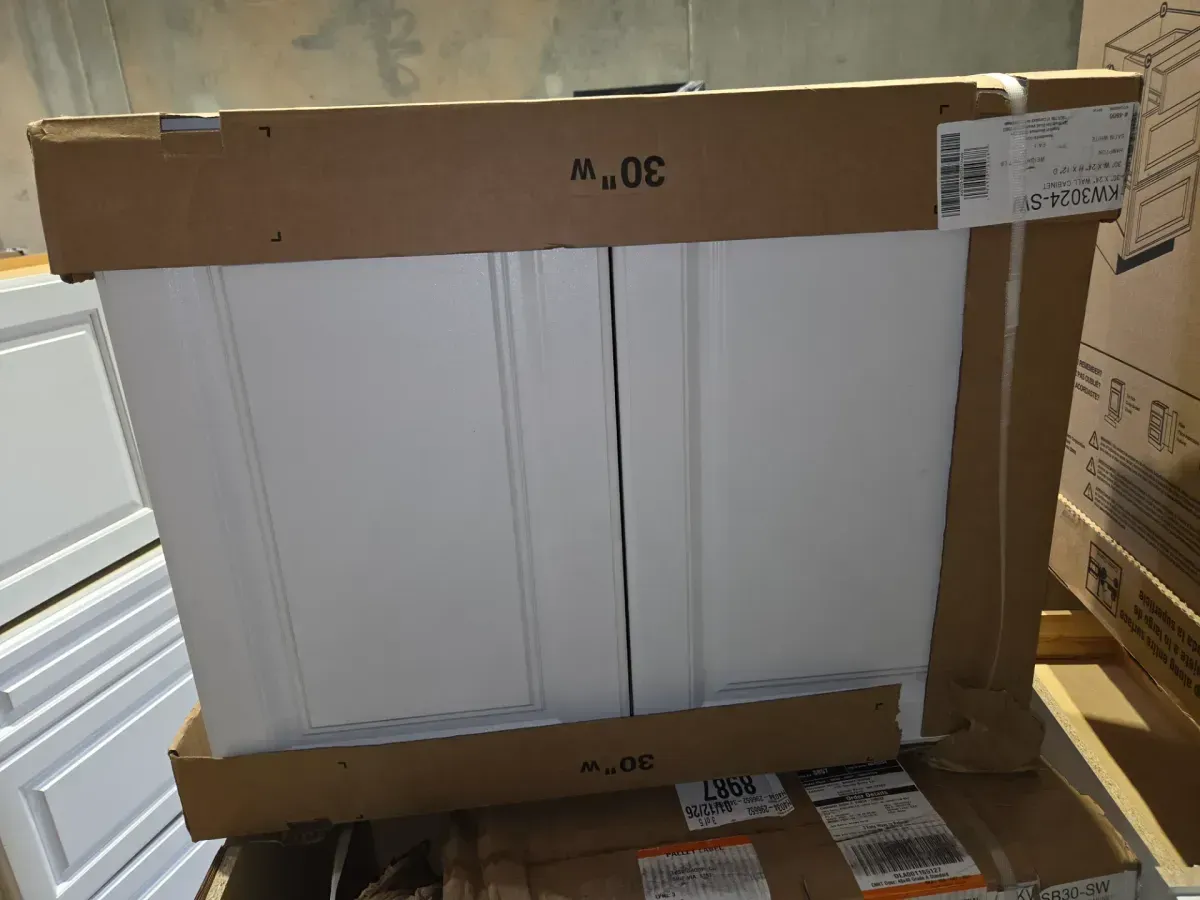 Lot of Assorted Hampton Bay Kitchen & Bath Cabinets (Satin White) - image 2