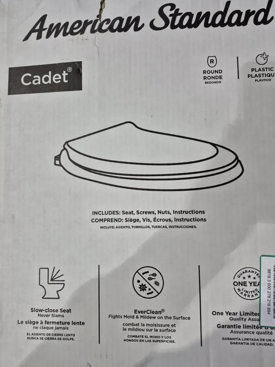 Cadet Round Antimicrobial Soft Close Toilet Seat in White - image 2