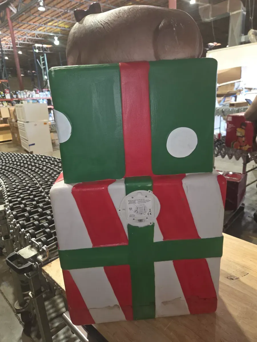 Large Lighted Christmas Decoration: Sleeping Puppy on Stacked Presents - image 3