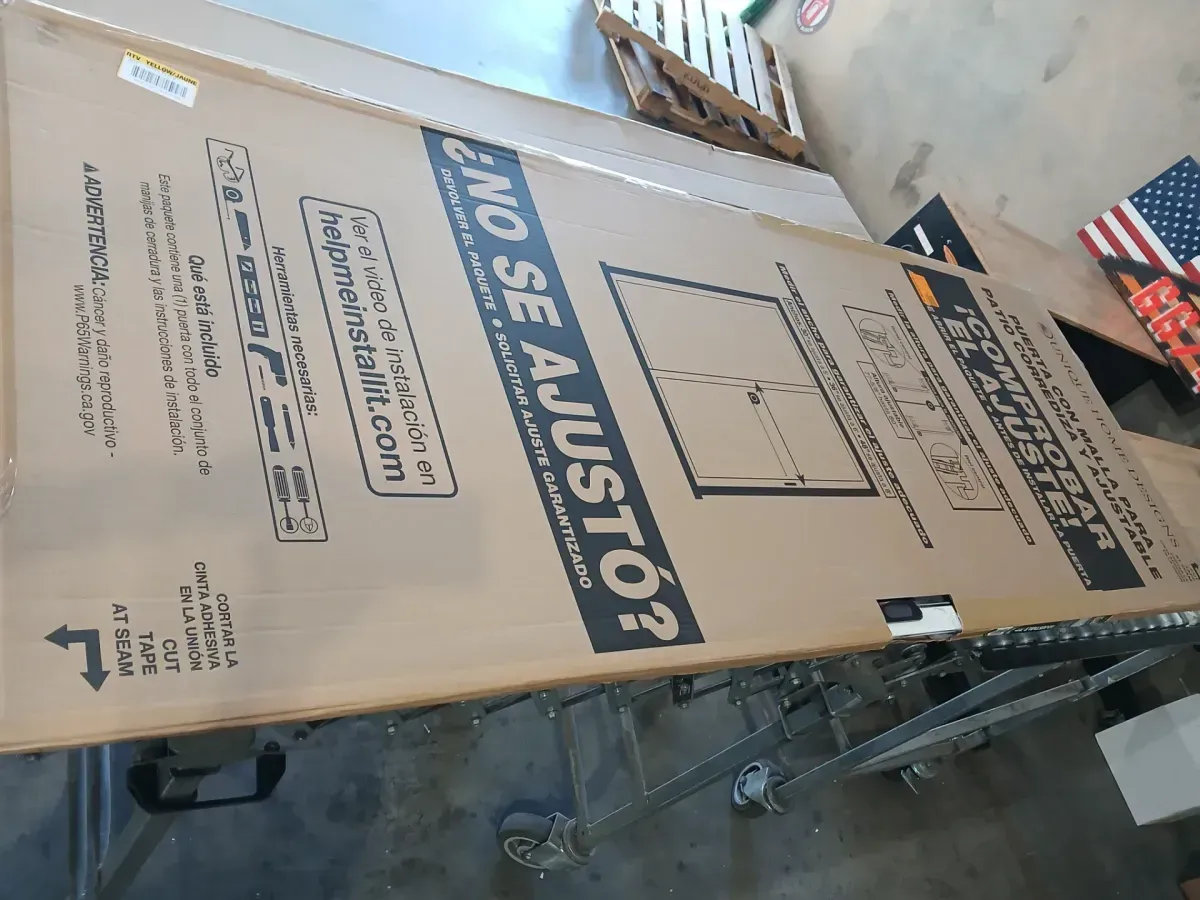 30 in. x 80 in. Adjustable Fit White Metal Steel Sliding Patio Screen Door - image 5