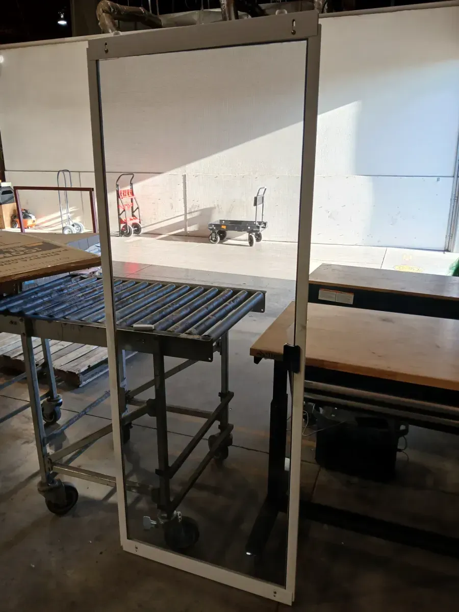 30 in. x 80 in. Adjustable Fit White Metal Steel Sliding Patio Screen Door - image 6