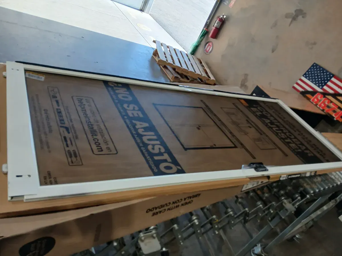 30 in. x 80 in. Adjustable Fit White Metal Steel Sliding Patio Screen Door - image 7