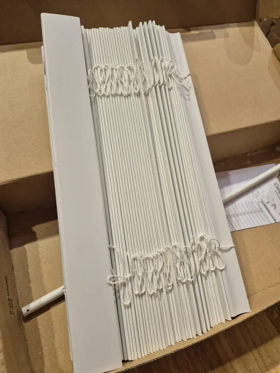 White Cordless Faux Wood Blinds for Windows with 2 in. Slats - 18 in. W x 72 in. L (Actual Size 17.5 in. W x 72 in. L) - image 2