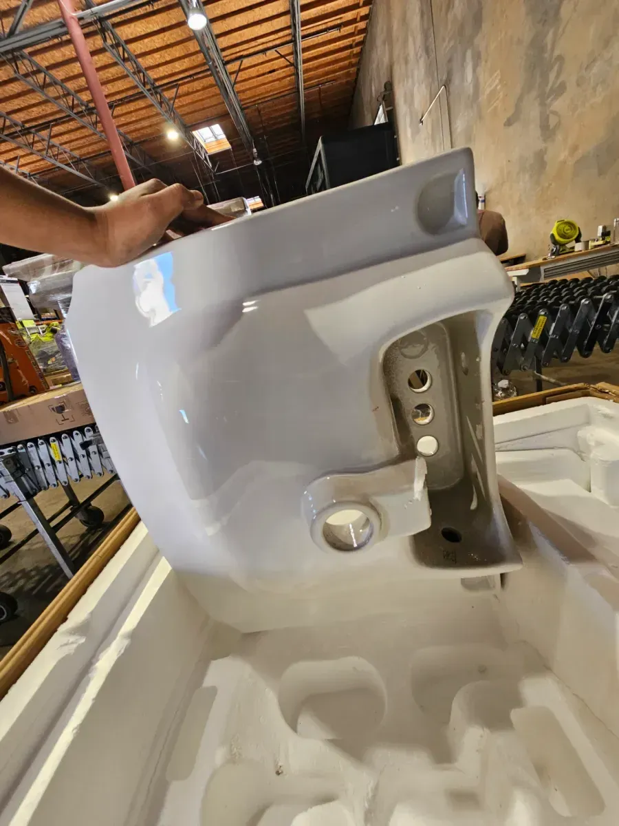 23 in. White Vitreous China Rectangular Pedestal Bathroom Sink With Overflow - image 3