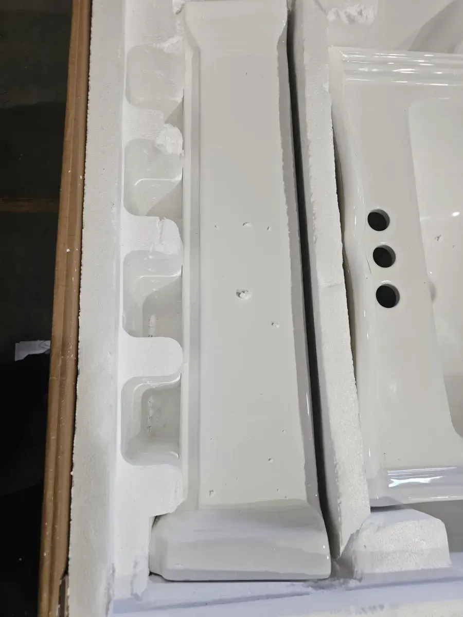 23 in. White Vitreous China Rectangular Pedestal Bathroom Sink With Overflow - image 4