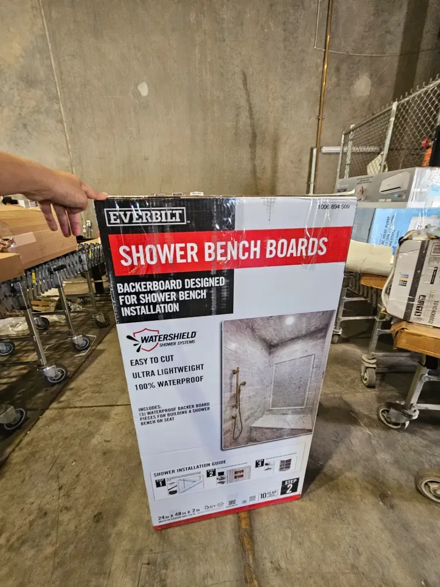 Watershield Shower System 24 in. x 48 in. x 2 in. XPS Waterproof Backer Board for Rectangular Shower Benches - image 4